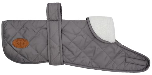 Banbury & Co Waterproof Dog Jacket, Quilted Thermal Fleece Lined Winter Dog Raincoat, Outdoor Winter Pet Apparel for Dogs, Adjustable All Weather Pet Jacket - Grey, XL