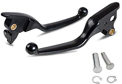 S SYUU Svart broms- och kopplingsspakar ersättningssats kompatibel med Harley Davidson Touring FLHX FLHT FLHR FLTR FLHTCU Road King Road Glide 2008–2013