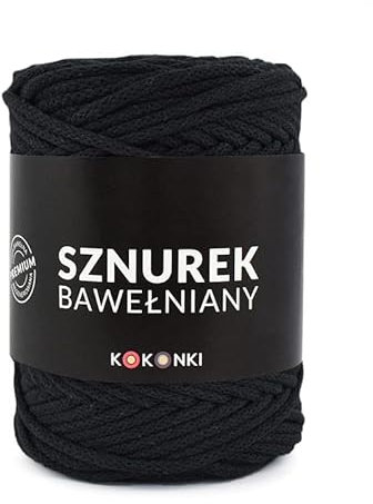 Corde macramé en coton de qualité supérieure - 5 mm - Longueur : 100 m - Noir