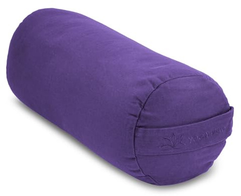 Yoga-Mad Yoga Bolster, Eco Friendly Buckwheat Bolster, 61cm x 23cm, Removable Washable Cover, Ideal for Yoga, Meditation and General Support