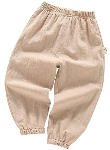 HahaNice Trousers Boys' School Linene Elastic Bloomers 3 Years Khaki