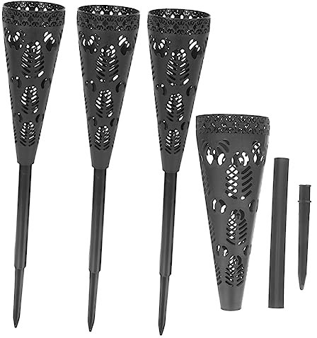 GRIRIW 4piezas Jarrón Funerario De Plástico para Flores Artificiales Soporte con Punta para Cementerio Decoración De Jardín y Eventos