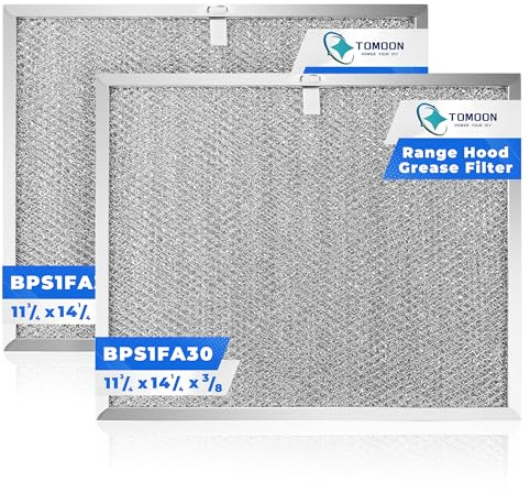 2 Pack Allure Range Hood Filter BPS1FA30 11-3/4 x 14-1/4 x 3/8 - Exact Fit Bro.an QS1 30 Nu.tone WS1 QS2 Range Hood, Replaces 99010299 BPS2FA30 99010305 S99010305 AP3378953 by TOMOON