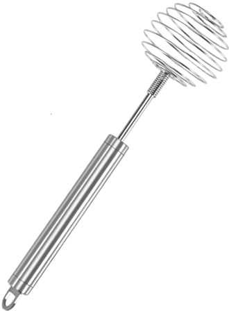 Frusta for uova a spirale a molla, frusta rotonda for uso domestico, frusta for uova manuale sferica con manico in acciaio inossidabile / 346