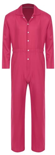 Oyolan Tuta da Lavoro Uomo Tuta da Lavoro Manica Lunga Abbigliamento Meccanico S-3XL, rosa acceso, S