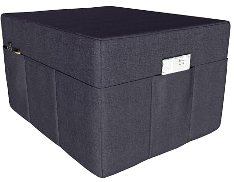 POKAR Funda para Colchón Plegable 80x195x15 cm | Función de Puf con Bolsillos Laterales | Protector para Colchón Plegable de 3 Piezas | Lavable | Certificado Oeko-Tex Antracita