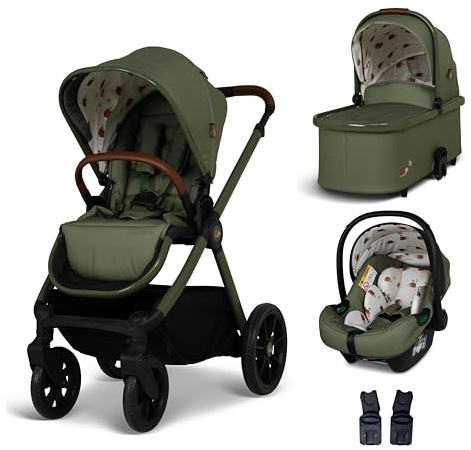 Cosatto Giggle 4 Travel System 3 in 1 Bundle | with Pram, Car Seat, Pushchair, Carrycot & Baby Car Seat Base | Birth-4 Years, i-Size Group 0 | Compact Fold, Footmuff, Changing Bag, Raincover (Hoglet)
