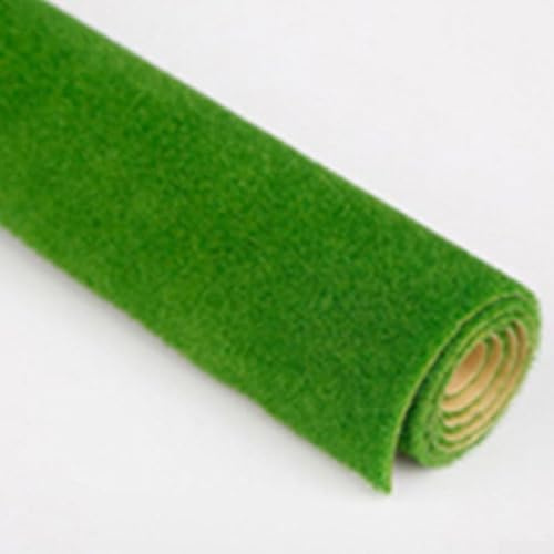 Rollos de tapete de césped para modelo, paisaje ferroviario y juegos de guerra, material de construcción esencial de bricolaje (verde, 25 x 25 cm)