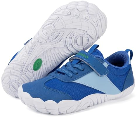 SAGUARO Zapatillas Barefoot Niños Niña Calzado Descalzos Suaves Ligeras Sneakers Minimalista Transpirables y Antideslizantes, Azul Oscuro, 28 EU