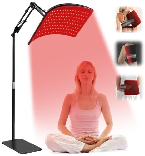 Lampe à lumière rouge 630/660/850/940 nm, lampe infrarouge amovible 2 en 1 avec 120 LED, 5 niveaux réglables, coussinet thérapeutique à lumière rouge multifonction pour la taille, les jambes, les