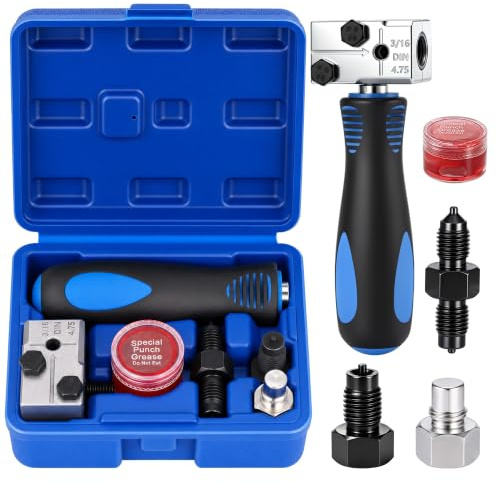 Zocipro Brake Pipe Flaring Tool for 4.75 mm / 3/16 Inch | Brake Flaring Tool, DIN Double Flares, Universal Brake Line Repair Kit for Copper, Nickel & Steel Tubing, Auto Brake Systems