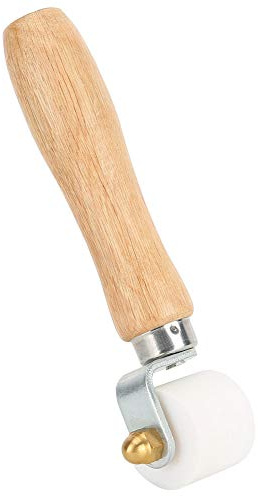 OVAQUIXI Strumento per Saldatura a Caldo con Rullo di Pressione Manuale in PTFE da 28 Mm Cuscinetto a 2 Vie Manico in Legno Rullo di Pressione Staccabile 536F per Lavori su Teloni con Membrana