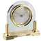 Wm Widdop Modern Stylish Glass & Brass Two Tone Quartz Arched Design Mantel Clock