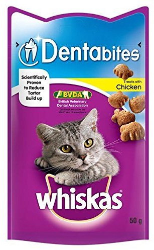 Dentabites De Whiskas Chat Traite Le Poulet 50G (Lot de 6)