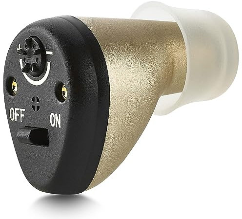 CIC rechargeable complet dans le canal personnel presque invisible avec fonction de suppression du bruit numérique et de réduction de l'effet Larsen, oreille gauche - noir