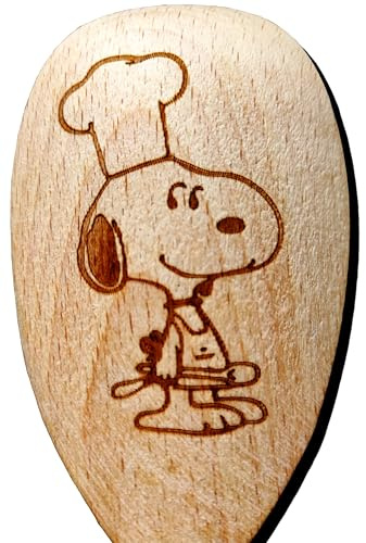 Charlie Brown Woodstock Snooopy inspirierter Holz-Backlöffel, Holz, Kochen, Bäcker, Geschenk, Fächer (Baker)