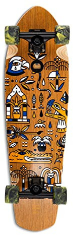 Cruiser Skateboard Ghettoblaster Completo - Cuscinetti a Sfera ABEC 11 - Tavola in acero canadese e teak a 7 strati - Ideale per Spostarsi in Città