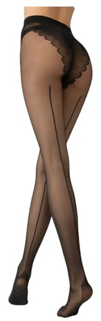 SHENHE Women's Patterned Fishnet Tights High Waist Pantyhose Floral Stockings Mesh Seam Back One Size