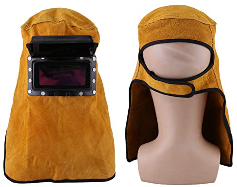 Svetshjälmsmask Läder Svetshuva Arbetshatt, Automatisk Mörkläggningslins Justerbar Svetshjälmsskyddsmask, Svettabsorberande Värmebeständig Andas