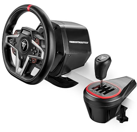 Thrustmaster T128, Volante Force Feedback con Pedali Magnetici, PlayStation 5, PlayStation 4, PC + Thrustmaster TH8S Shifter Add-On