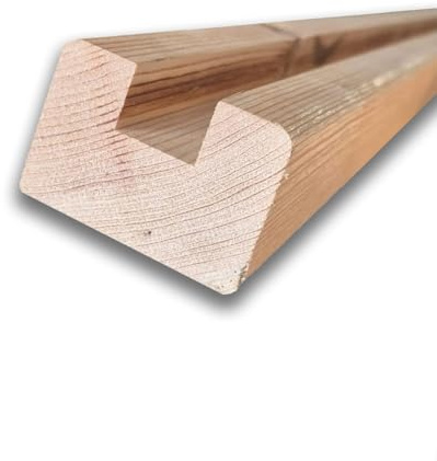Cornice terminale legno di pino nordico 60x43 mm a U 20x16 mm per tamponamento perline - lunghezza 200 cm - piallato e bordato (200 cm)