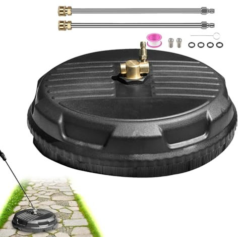 Pulitore per superfici – idropulitrici a lunga durata, robusto pulitore per pavimenti da 15 pollici, pulitore per calcestruzzo, pulizia potente con attacco rapido da 1/4, per marciapiedi, vialetti,