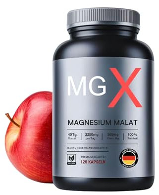 MGX Magnesium Malat Kapseln 2250mg Hochdosiert - Magnesiummalat ohne Zusätze - Magnesiumpräparate ohne Tabletten - Magnesium Malate Kapseln hochdosiert