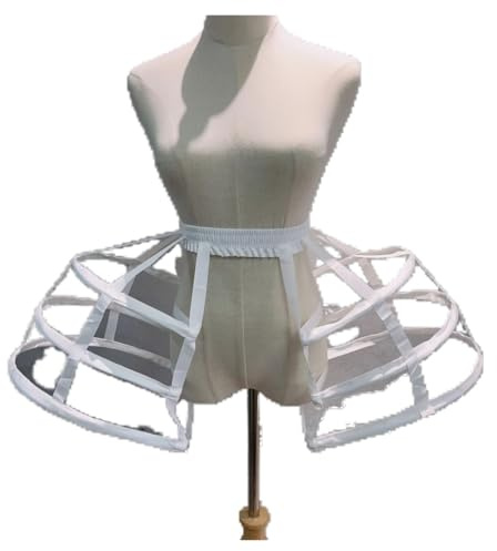 JMORCO Cancan Mujer Enagua Blanca Pannier for Mujer, Estilo Victoriano, jaulas Huecas de 3 Aros, Falda, Enagua de Cosplay
