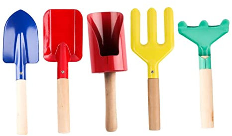 CIYODO Ensemble De 5 Pelles De Jardin en Saule Outils De Jardinage Mini Râteaux Pelles pour Le Désherbage Et Les Travaux De Jardinage