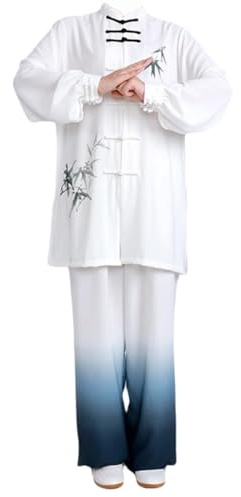 Set di Tai Chi Uomini Donna,Wing Chun Vestiti con Manicas Lunga,Uniforme Kung Fu Unisex,Facile da Indossare,Adatto per Esercizi Mattutini,Tai Chi E Kung Fu