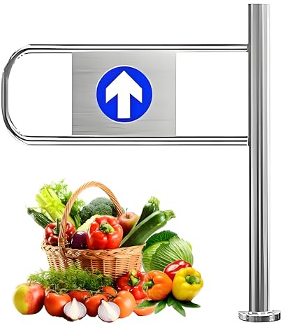 Puerta batiente automática para supermercado y biblioteca, entrada de tráfico unidireccional con dispositivo de salida a presión, resorte integrado, 70 x 100 cm, solución de control de acceso seguro