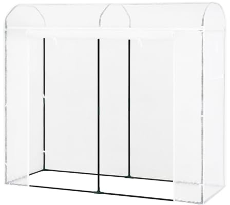 Compact Green House, 170x68x200cm Multicolor Outdoor Tomato Greenhouse With Door Window Foil Tunnel For Farming(White)