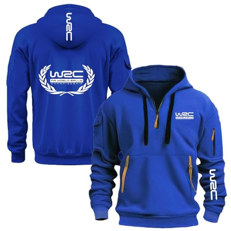 Sweat À Capuche Confortable pour Homme Sweatshirt W.R.C Pull Uni Manteau Demi Zip Vêtements De Sport avec Poche Veste Active D'extérieur-LanS||3X_l