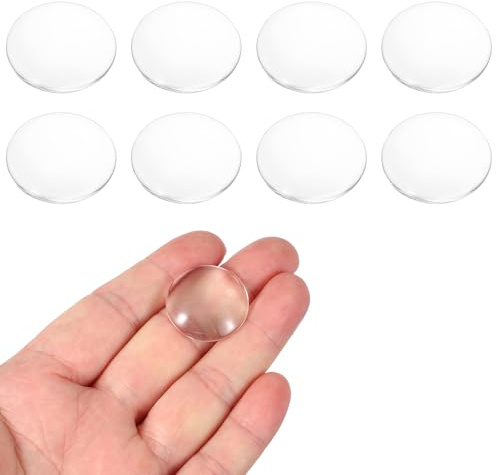PATIKIL 8 st konvexa linser, 25 mm OD 36 mm brännvidd förstoringsglas lins optiska linser borosilikat förstoringsglas platt konvex för gör-det-själv hantverk kontor hem vetenskap LED spotlights