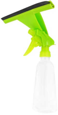 Ipetboom Multipurpose Window Squeegee Cleaner Kit with Spray Bottle, Green Window Wiper and Glass Cleaning Scrubber for Home Bathroom Kitchen Use
