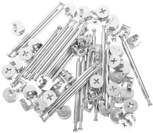 COHEALI 20 Juegos de Pasadores de Conexión para Muebles, Herrajes Metálicos de 48mm y 84mm, Kit de Tornillos para Fijación de Gabinetes, Accesorios de Leva para Organización de Cocina