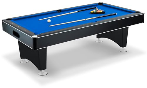 Hathaway Hustler 8-Ft Pool Table with Ball Return - Black, Blue Felt