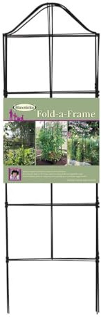Haxnicks Fold-A-Frame | Flexible Trellis Plant Support | Growing Climbing Plants | Decorative Garden Divider | Peas, Mange Tout | Black, 132x33x110 cm |Frame140101