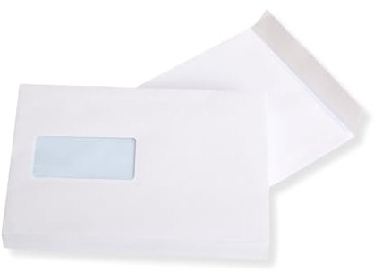 50 St. C5 Versandtaschen weiß 229x162 mm HK mit Fenster Briefumschlag haftklebend
