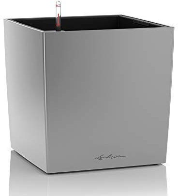 LECHUZA CUBE Premium 50 silber metallic 16568