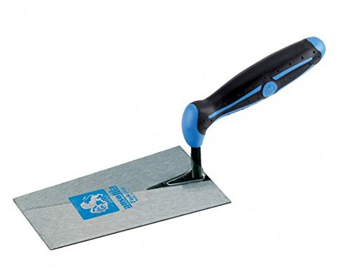 AUSONIA - 40002 Paleta de albañil Punta Cuadrada con Mango Mango de Goma Bimaterial 16 cm