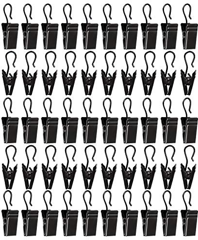 50pcs Awning Light CurtainClips Stainless Steel Curtain Clip Hooks Curtain Hooks BulldogClips siding Clips for Hanging Tablecloth TowelClips for Camping Tents Home Decoration Photos Art Craft