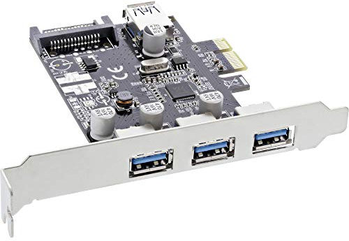 InLine 76662C Schnittstellenkarte, 3x+1x USB 3.0, PCIe, mit SATA Stromanschluss, inkl. Low-Profile Slotblech