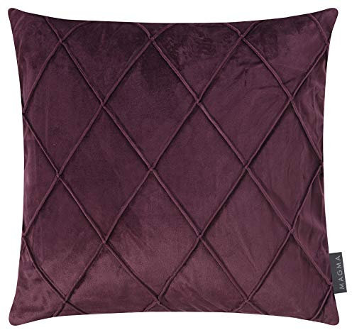 MAGMA-Heimtex Samt-Kissenhülle Nobless - 2er-Set - Made in Germany (weinrot, 40 x 40 cm)