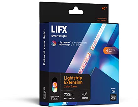 LIFX Lightstrip 40 Extension Only (no Controller or Supply Included), Wi-Fi Smart LED Light Strip, Full Color with Polychrome Technology™.