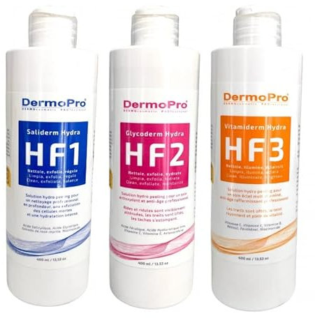 Aquafacial Hydro Aqua Peeling Beauty Liquid 3 x 400 ml HF1+HF2+HF3