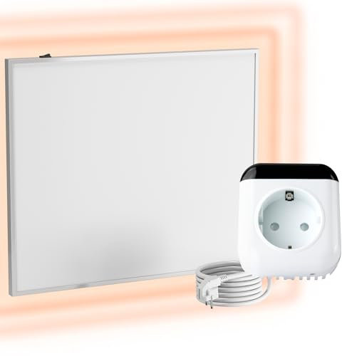 VIESTA® Calefacción de pared por infrarrojos con termostato [CONTROL REMOTO+CONTROL WIFI] – Calefacción por infrarrojos para montaje en pared – Carbon Crystal Infrarrojo – (Modelo TH70 WIFI - 300W)