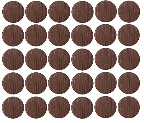 cyclingcolors 30x Copriviti adesivi 20 mm plastica viti copertura coperchi tappi riparazione mobili, Marrone rovere liscio