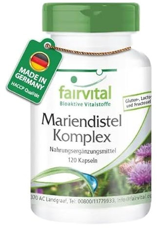 Fairvital | Mariendistel Komplex - 120 Kapseln mit Artischocke + Löwenzahn - Bitterstoff-Kapseln - 100% vegan