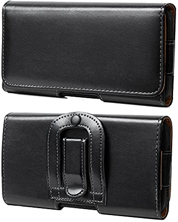 Étui Ceinture pour iPhone 17 Air / 16 15 Plus / 15 14 13 Pro Max, Samsung Galaxy A55 A54 A35 A15 S25+ S24 FE S23 FE Plus, Pixel 9a Pochette Porte Téléphone Holster de Clip Ceinture Cuir PU Housse